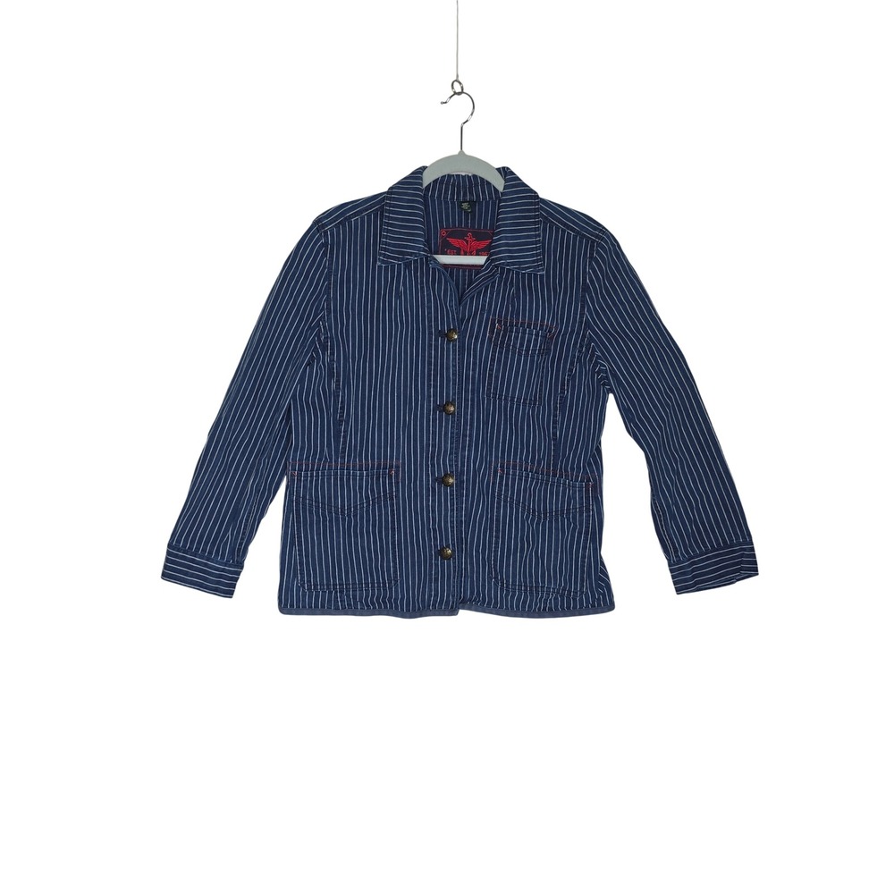 Lauren RL Pinstripe Denim Chore Jacket Blue 
Utility Coat‎ W's S? MUST see pics